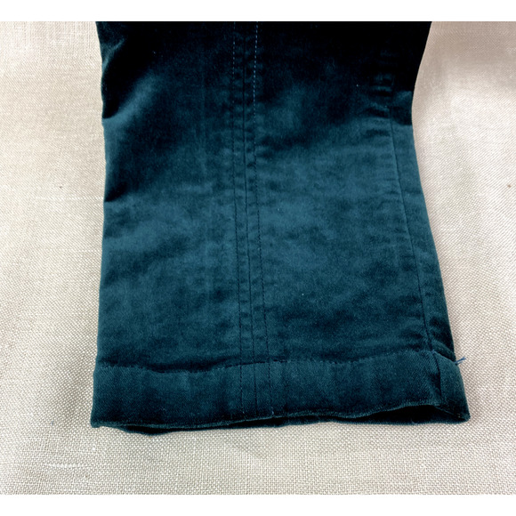 Anthropologie The Essential Womans Velvet Slim Trouser Pant Size 6 Holly Green - Picture 2 of 10